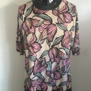 NWT Ann Taylor LOFT floral cropped knit top